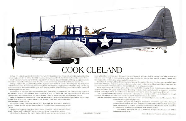 "SBD Divebomber Pilot Cook Cleland" - Ernie Boyette - World War II Art